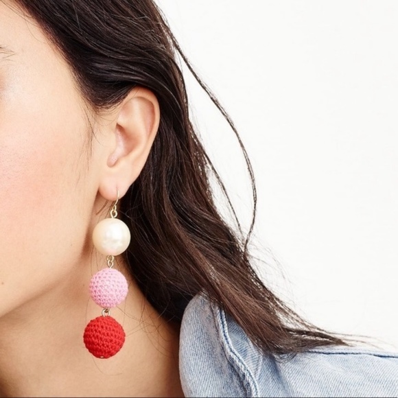 J.Crew Crochet Ball & Pearl Drop Earrings - Picture 7 of 7